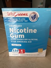 uncoated nicotine gum 4mg walgreens 110 count