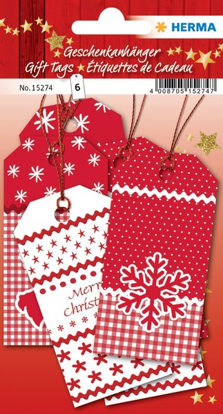 "Herma Weihnachts-GeschenkanhäNger \"White Christmas\" 6 StüCk"-image