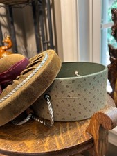 Victorian Style Vintage Mini Hat Box with Velvet