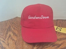 Vintage Gardner Denver Men's Snapback Trucker Mesh Hat Cap red white