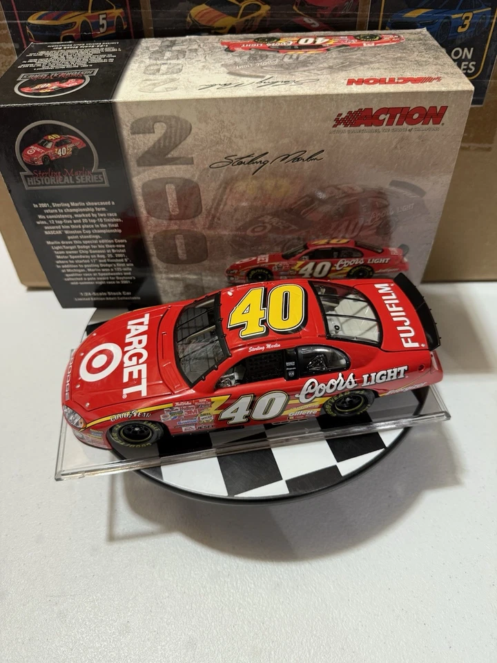 RARO* Sterling Marlin #40 COORS LIGHT TARGET HISTORIC SERIES 2001 1/24 Diecast - Imagem 2 de 4