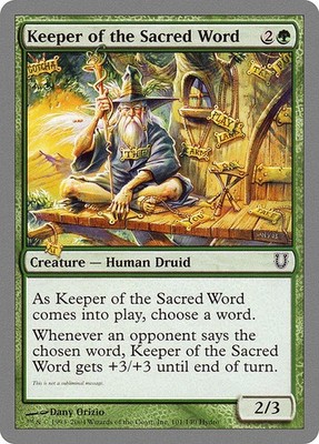 Keeper of the Sacred Word NonFoil Unhinged 101 NM MTG
