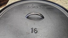 Vintage Lodge #16 Cast Iron Camp Dutch Oven - Discontinued - HTF - Collectible 