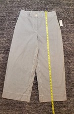 New Talbots Women's Size 6 Wide Leg Cropped Chino Pin Striped Pants