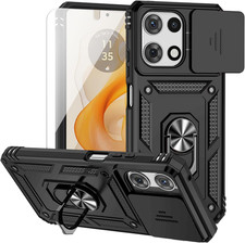 For Moto G 2025 Case, with Camera Lens Cover HD Screen Protector, Dual Layer Mil