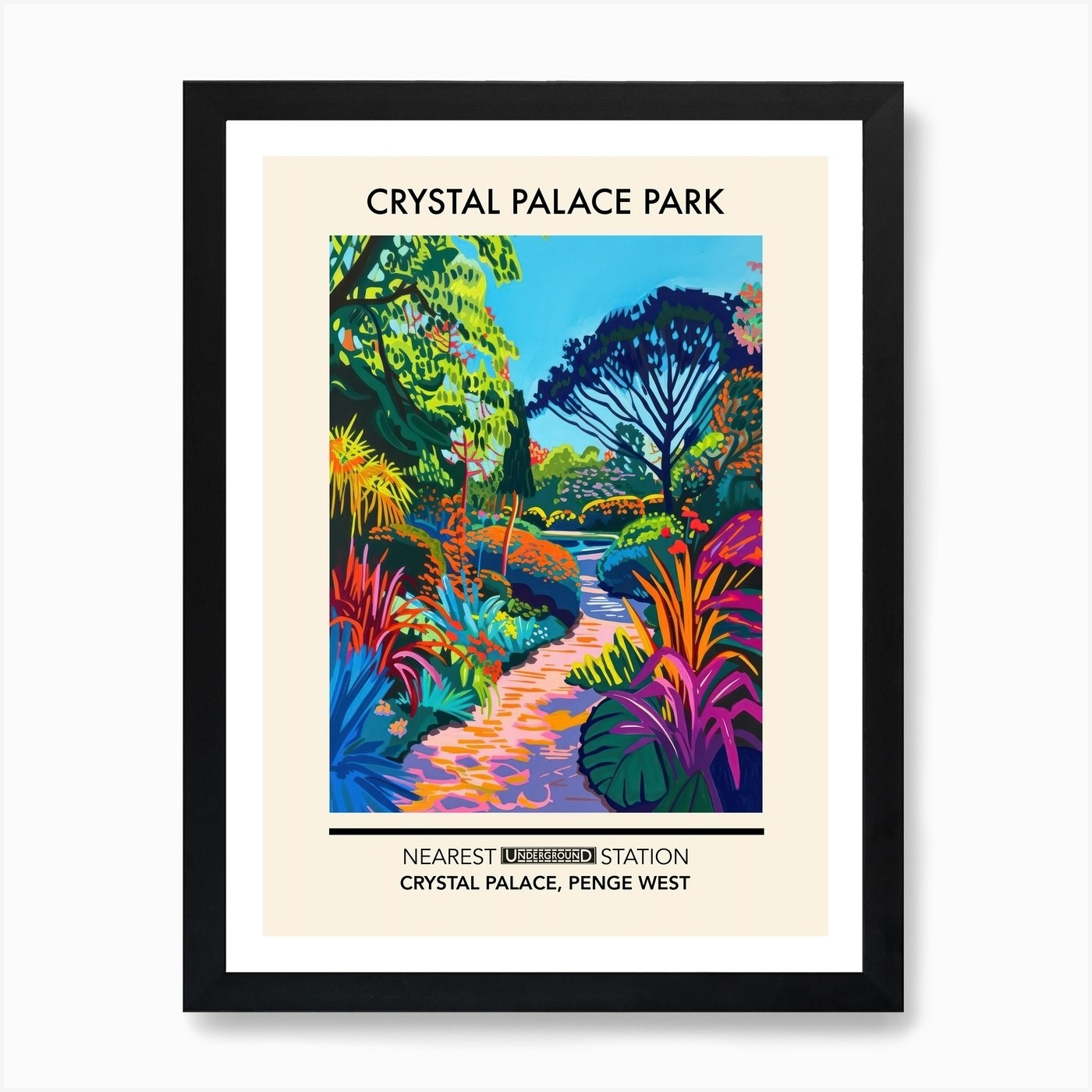 Crystal Palace Park London Framed Wall Art Canvas Print Poster