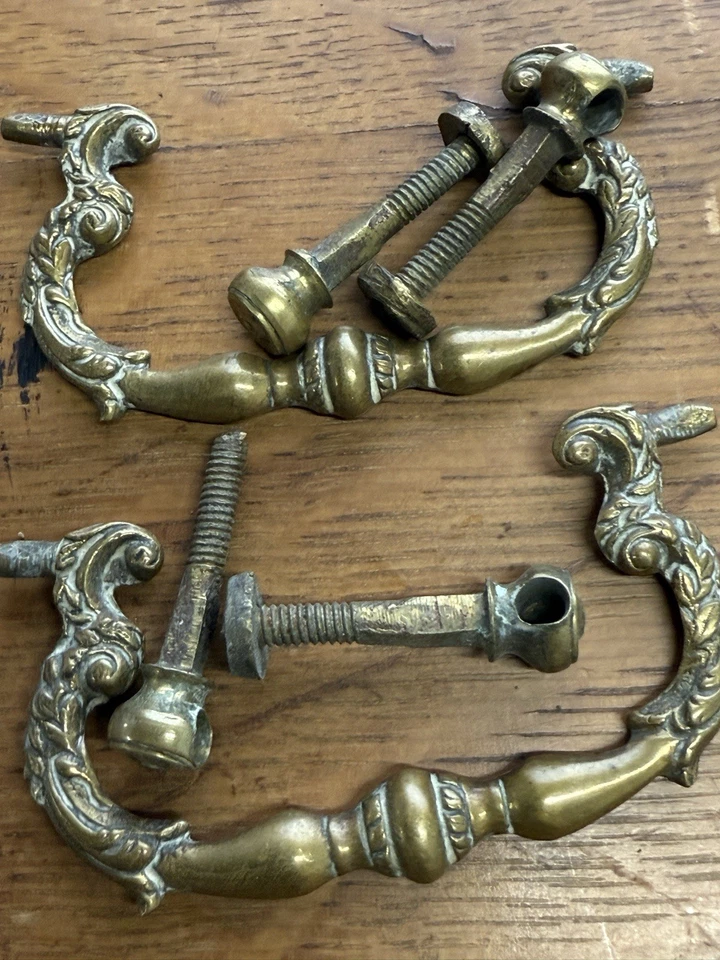 Antiguo aparador georgiano bronce latón herrajes 12 piezas 18 cofre fino alto Foto 4 de 4