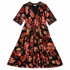 A Loves A Floral Tiered Maxi Prairie Dress Black Sunset Boho S Maximalist Whimsy