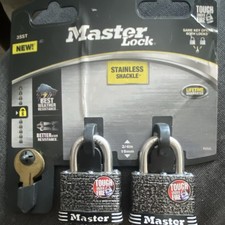 Master Lock 3SST Keyed Alike Padlocks 2-Pack Steel Body, Stainless Shackle 3/4"