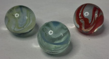 Vintage Vitro Horseshoe Cat  s Eye Set Of 3 Shooter Marbles All Near Mint 526008