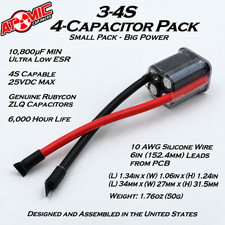 ATOMIC ESC Cap Pack 3-4S / 10,800uF Minimum / 25V / Made in the USA