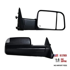 Pair Towing Mirrors fit for 2009-2018 Ram 1500 2500 3500 Pickup with Turn Black