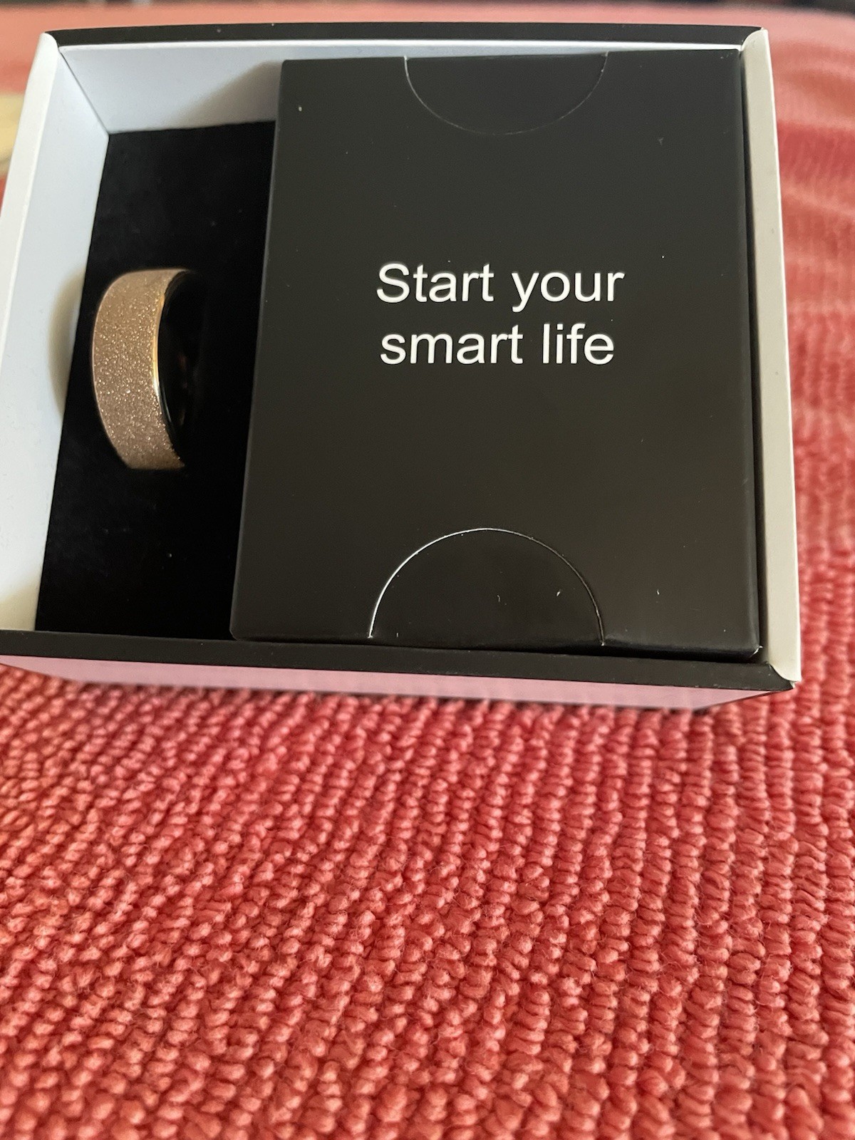 Smart Ring Fitness Sleep Tracker Bluetooth Black Rose Gold Size 10