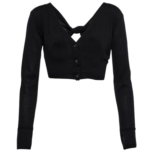 Jacquemus Cropped Black Soli Cardigan Size 38 EU / US 6
