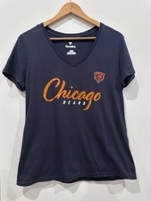 Womens Fanatics Black Medium Chicago Bears V-Neck Short Sleeved T-Shirt Top