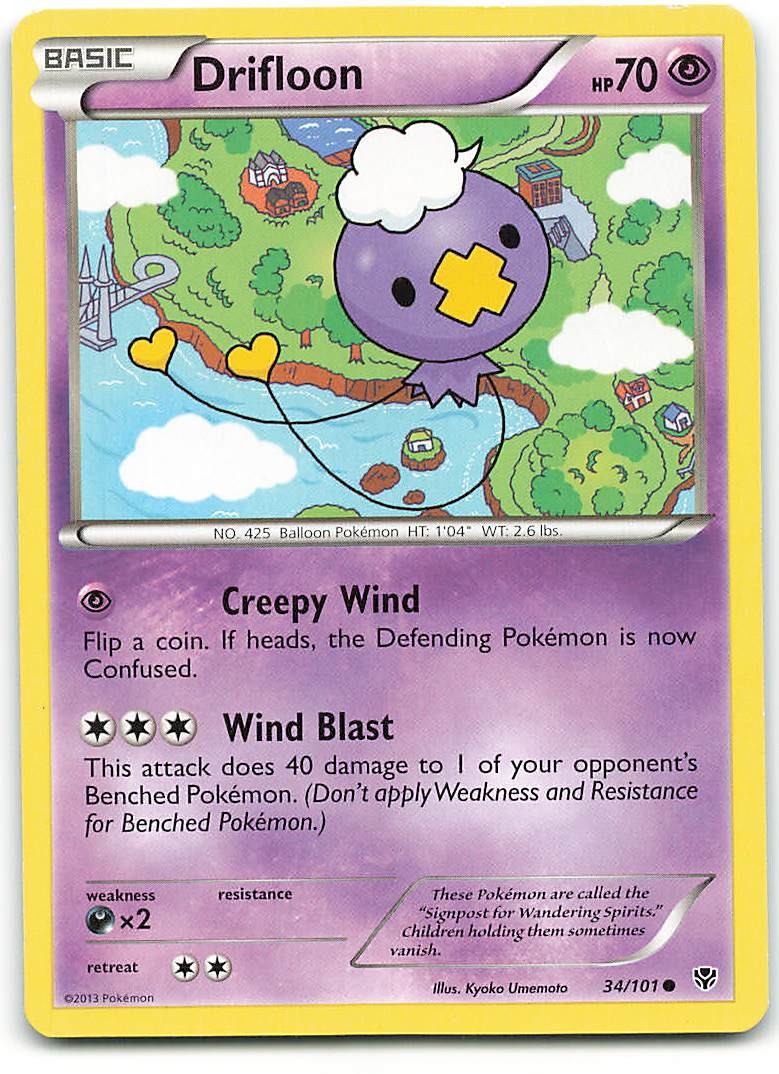 Drifloon 34/101 Common Plasma Blast Pokemon Near Mint