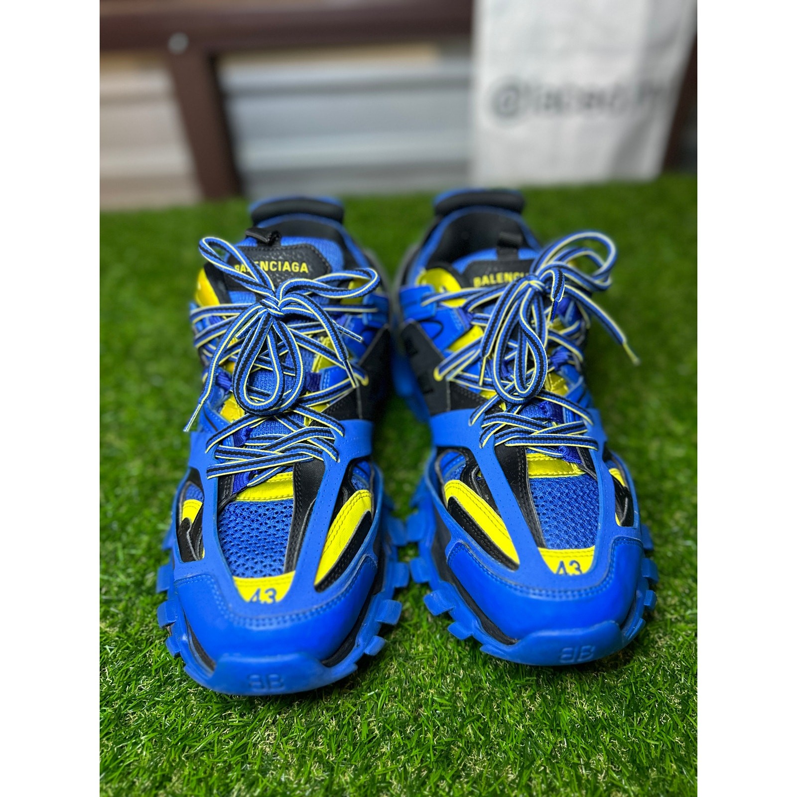 Size 10 - Balenciaga LED Track Runner Blue/Black/Yellow image 5