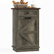 Tilt Out Trash Cabinet 10 Gal Kitchen Garbage Can w/ Drawer