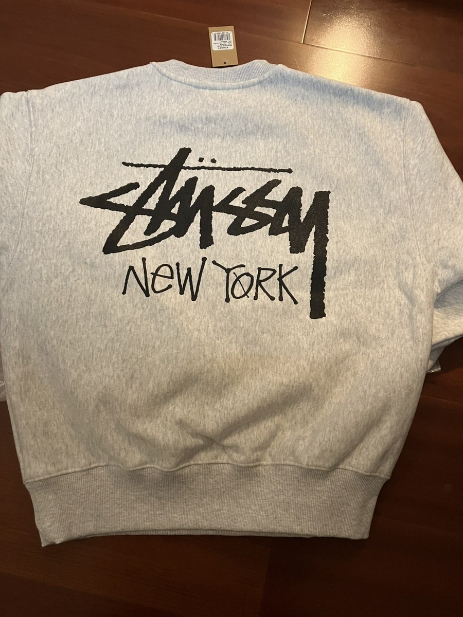 🔥NWT Stussy New York Chapter NYC Crew neck Sweatshirt Small Ash