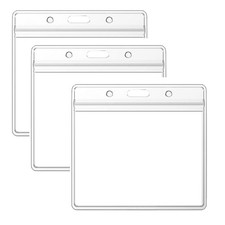 3 PCS Clear Card Holder Protector 4"x3" Badge Sleeve Holder Waterproof Reusable