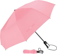 Travel Umbrella Windproof with 56 Inches Large Canopy 10 Reinforced Fiberglass R