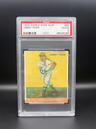 Jimmy Foxx #85 1933 World Wide Gum card