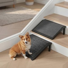 Dog Ramp for Stairs Non-Slip Pet Steps with Locked-in Carpet Iron Fram