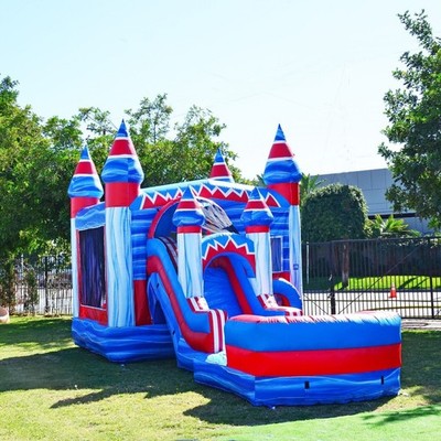 JumpOrange Flash Commercial Grade Bounce House Water Slide with Pool and Blower