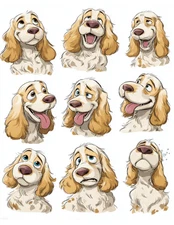 Funny English Cocker Spaniels Card Toppers Collage Supplies Scrapbook Journal