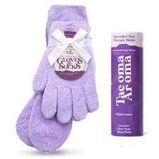 Fuzzy Socks & Gloves and Essential Oil Balm Spa Kit | Purple Socks and Gloves...