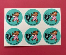 Vintage 80s Berenstain Bears Scratch And Sniff Skunk Sticker Half Sheet