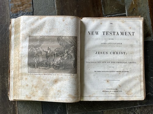 Vintage 1854 Holy Bible E. Morgan Co. Cincinnati Ohio (SH) - Picture 8 of 20