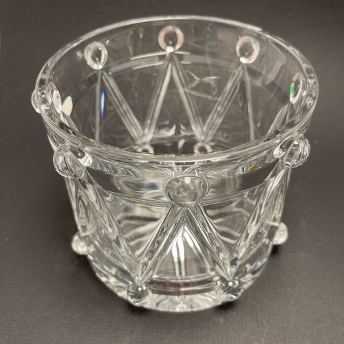 Bohemian Lead Crystal Drum Bowl Serving Dish Planter Made in Czech Republic - Picture 2 of 10