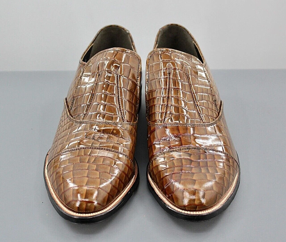 Men s VTG 1960s 1970s Brown NOS Stacy Adams Dayton Dress Shoes 7.5