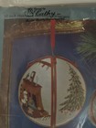 Heirlooms Christmas Ornament # 157  CREWEL WOOL KIT ON LINEN WITH VELVET  10" — photo 4