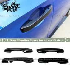 FITS 2022-2026 HONDA CIVIC GLOSSY BLACK DOOR HANDLE COVER TRIM GARNISH SET OF 4