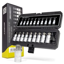 Steckschlüsselsatz Vielzahn Nüsse Werkzeug 1/2" Set M4-M18 Steck Nuss 10 tlg.