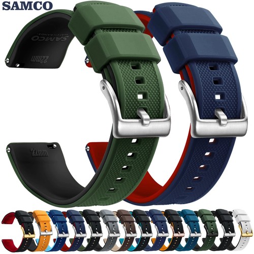 Premium Silicone Watch Band Quick Release Rubber Strap 18mm 20mm 22mm Waterproof