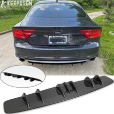 For Audi A3 A4 A5 A6 A7 Rear Lip Bumper Diffuser Shark Fin 7 Wing Carbon Fiber