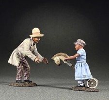 BRITAINS VILLAGE GREEN 35053 GRANDPA GRANDSON WITH HOBBY HORSE