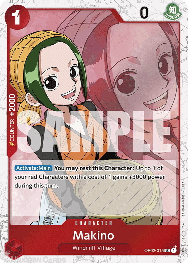 OP02-015 Makino : Uncommon Special Foil (Jolly Roger Flag) English One Piece TCG