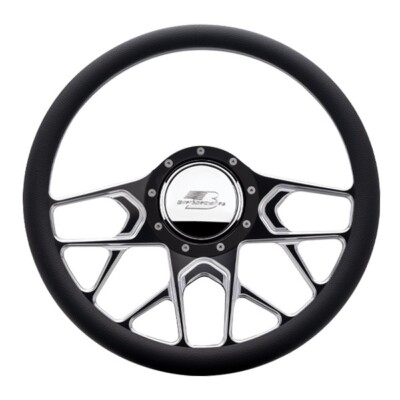 BILLET SPECIALTIES Steering Wheel 1/2 Wrap 14in Redline Black