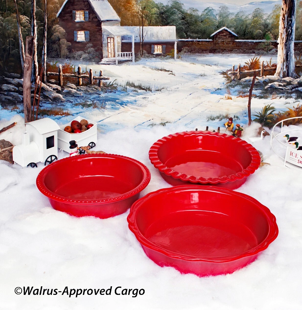WILLIAMS-SONOMA SET OF 3 PIE DISHES -NIB- A TRIPLE THREAT FOR TASTY DELIGHT!