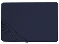 Spannbettlaken Dunkelblau Baumwolle Mit Gummizug Spannbetttuch 160X200 Cm Hofuf
