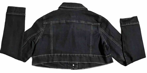 NWT Sizzle Denim Womens Cropped Embellished Blue Jean Jacket Size L (242.E) - Picture 4 of 4