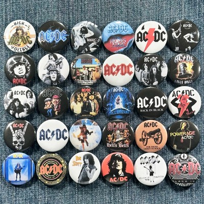 ACDC 70's 80's Music 1.5'' Pinback Buttons AC/DC Classic Hard Rock Band, 30 Pins