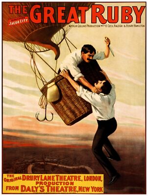 Ruby Man Get 9551.The great ruby.man fighting on hot air balloon.POSTER.decor Home ...