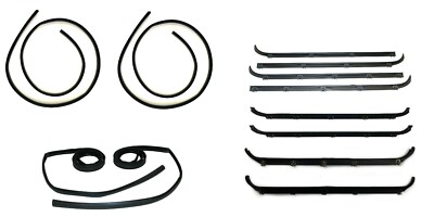 Front & Rear Door Belt and Window Channel 12pc Kit 87-96 Ford F250 Crew Cab