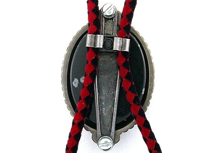 Cabujón de obsidiana ovalado con cabujón piedra preciosa bolo corbata con cordón EPBT35N-121122 Foto 3 de 3