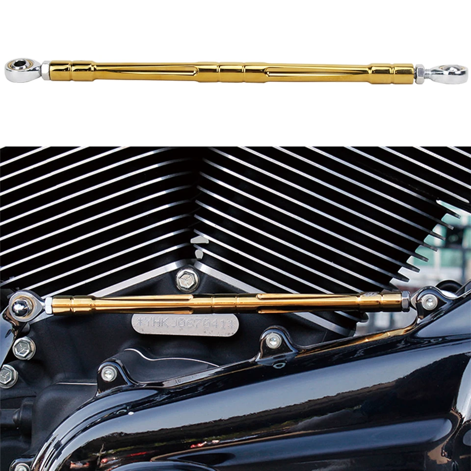 Enlace de cambio de aluminio dorado para Harley Breakout FLDE FXBR FLFB Fat Boy FLSTC 86+ Foto 4 de 4